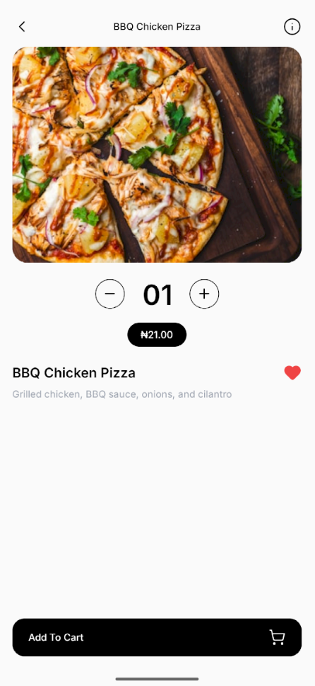 Food detail page