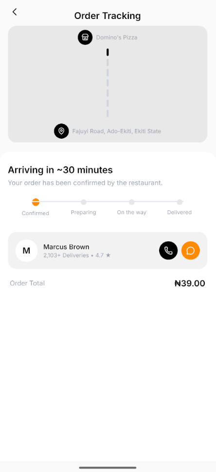 Live order tracking